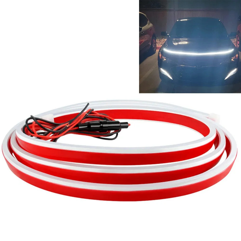 Scan Starting Led Car Hood Light Strip Decorative Lamp Flexible DRL Daytime Running Lights Auto Headlight Strips Car Assecories