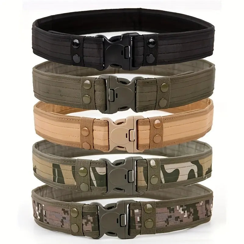 Men'S Belt Outdoor Camouflage Tactical Belt Oxford Cloth Belt Mountaineering Belt Nylon Wide Waist Belt Work Belt Neutral Belts