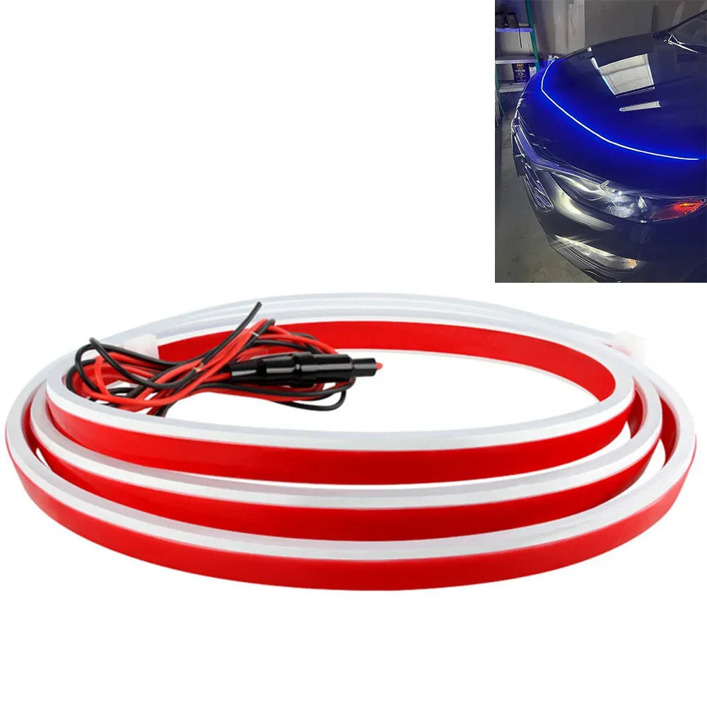 Scan Starting Led Car Hood Light Strip Decorative Lamp Flexible DRL Daytime Running Lights Auto Headlight Strips Car Assecories