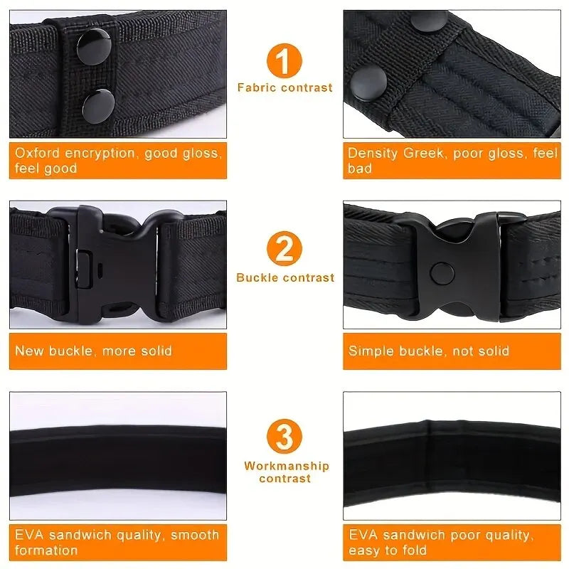 Men'S Belt Outdoor Camouflage Tactical Belt Oxford Cloth Belt Mountaineering Belt Nylon Wide Waist Belt Work Belt Neutral Belts