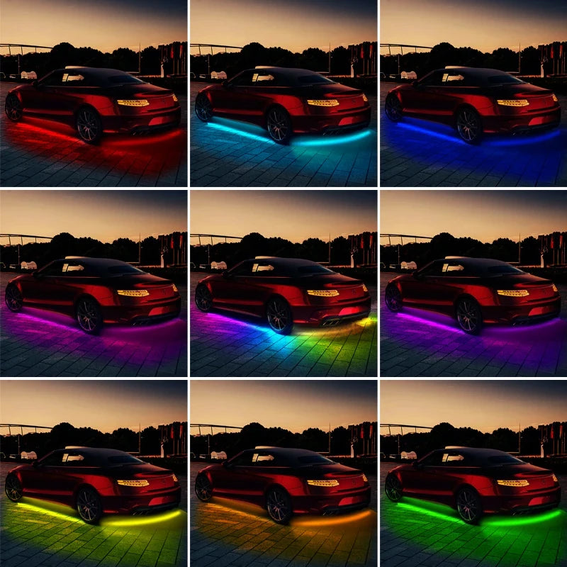 BLALION Flexible Car Underglow Light Strip 12V LED Underbody Ambient Light with App Control Neon Auto Decorative Atmosphere Lamp