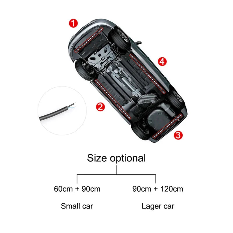 BLALION Flexible Car Underglow Light Strip 12V LED Underbody Ambient Light with App Control Neon Auto Decorative Atmosphere Lamp