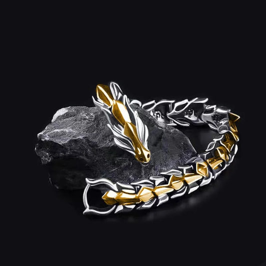 3 Color 20CM Men'S Viking Domineering Dragon Vintage Punk Hiphop Bangle Bracelet Birthday Gift