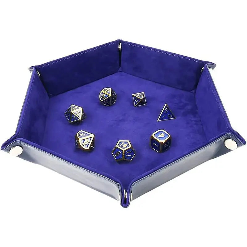 1pc Hexagonal Dice Tray and Miscellaneous Storage Box Board Game Dice Tray Accessories Leather Dice Tower