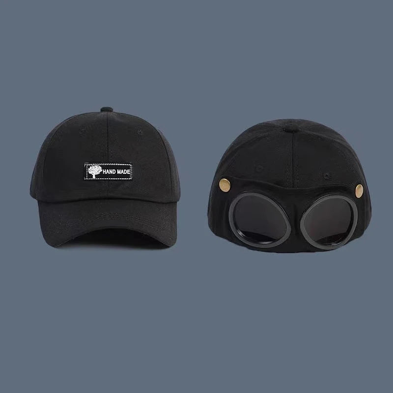 2024 New Fashion Aviator Hat Summer Personality Glasses Baseball Cap Female Unisex Sunglasses Male Cap Baseballcap Boys Cap