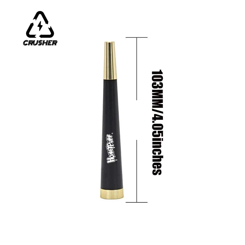 CRUSHER Metal Cone Herb Smoking Pipe with 5MM Activated Carbon Filter Removable Dry Burning Tobacco Pipes Smoking Accessories