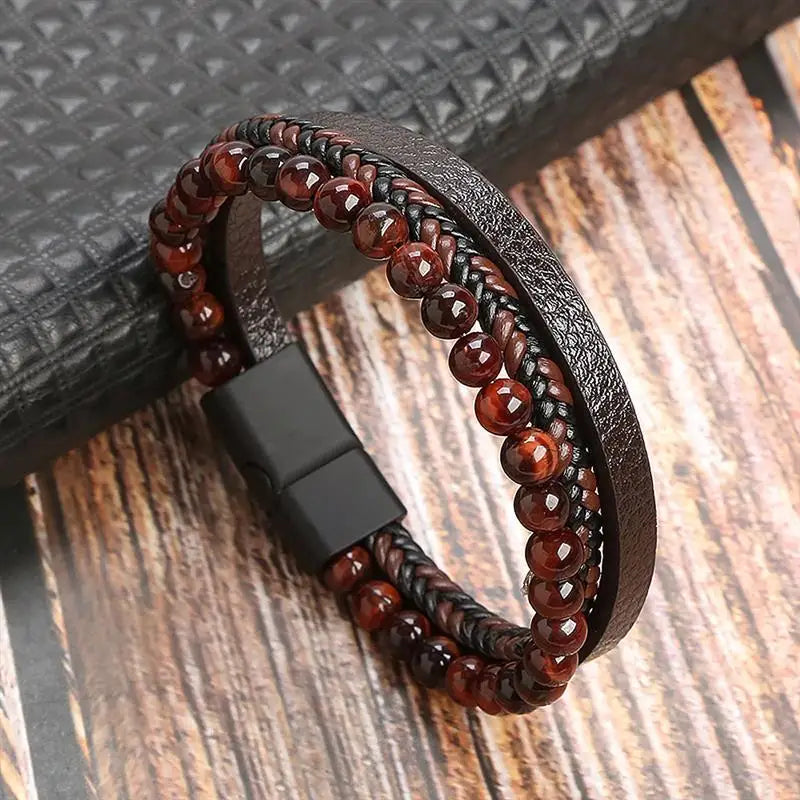 Classic Men's Leather Bracelet New Style Hand-woven Multi-layer Combination Accessory Fashion Man Jewelry Wholesale