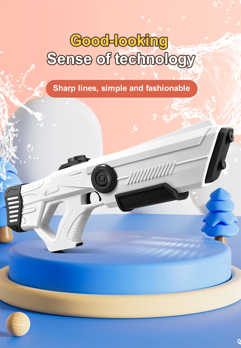 Y1 10m Range Electric Water Gun for Children and Adults Supports Automatic Water Absorption and External Water Bottle Summer Toy