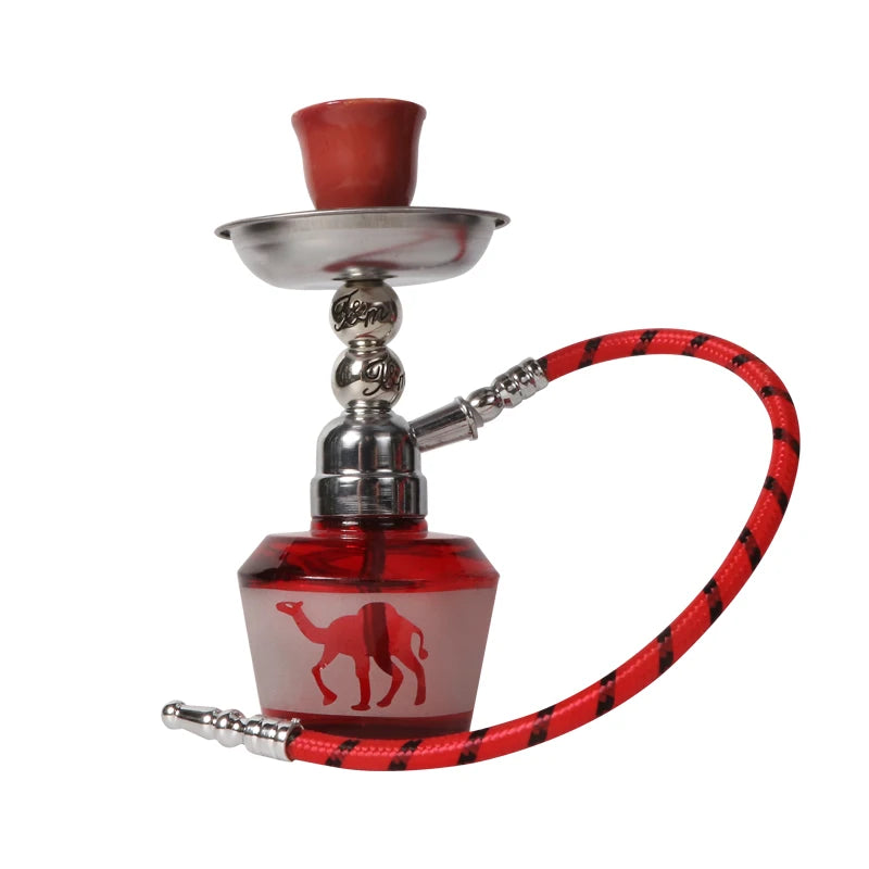 New Mini Glass Shisha Set With 1 Hose Ceramics Bowl Portable Narguile Sheesha Chicha Hookah Set Small Single Hose Shisha Set