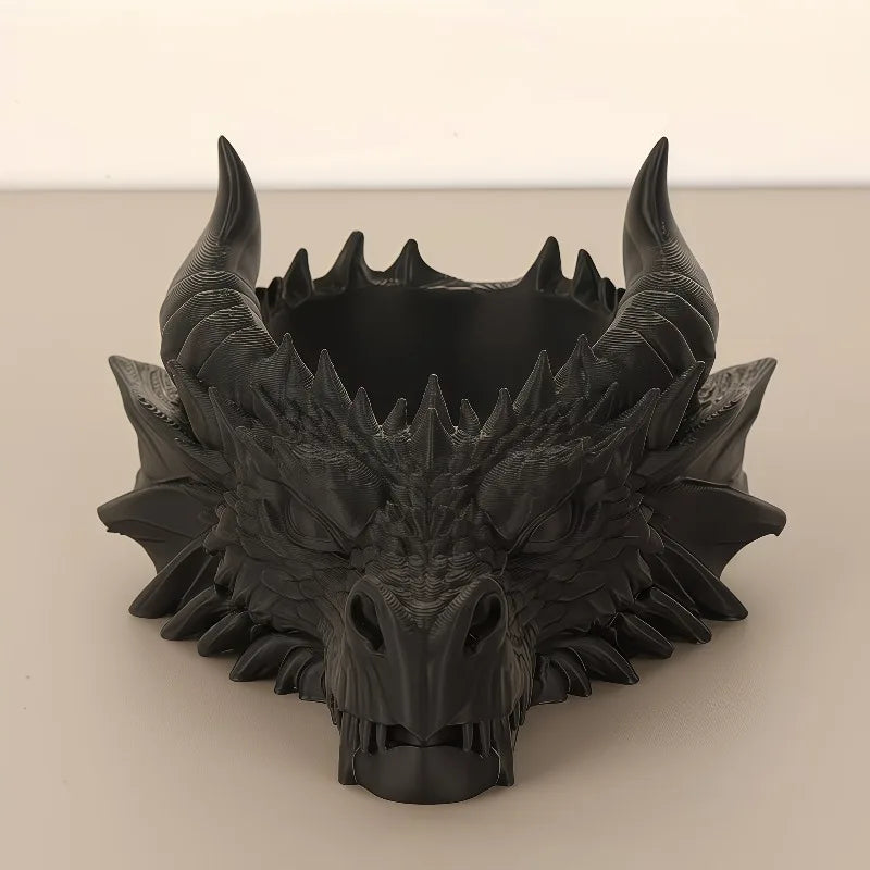 Cool Gothic Dragon Head Desktop Decor, Dark Series Jewelry Storage Organizer, Home Ornament