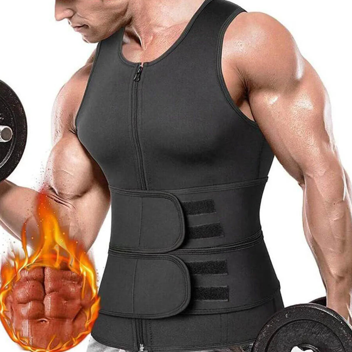 Sauna Vest for Men with Waist Trainer Neoprene Sauna Sweat Suit Slimming shirt Workout Tank Top Body shaper fitness