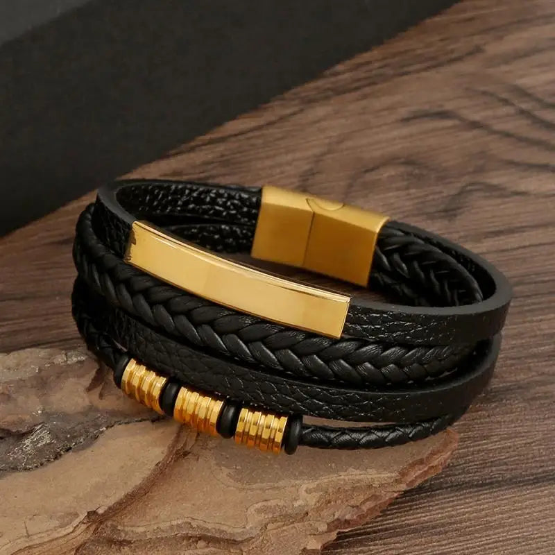 Classic Men's Leather Bracelet New Style Hand-woven Multi-layer Combination Accessory Fashion Man Jewelry Wholesale
