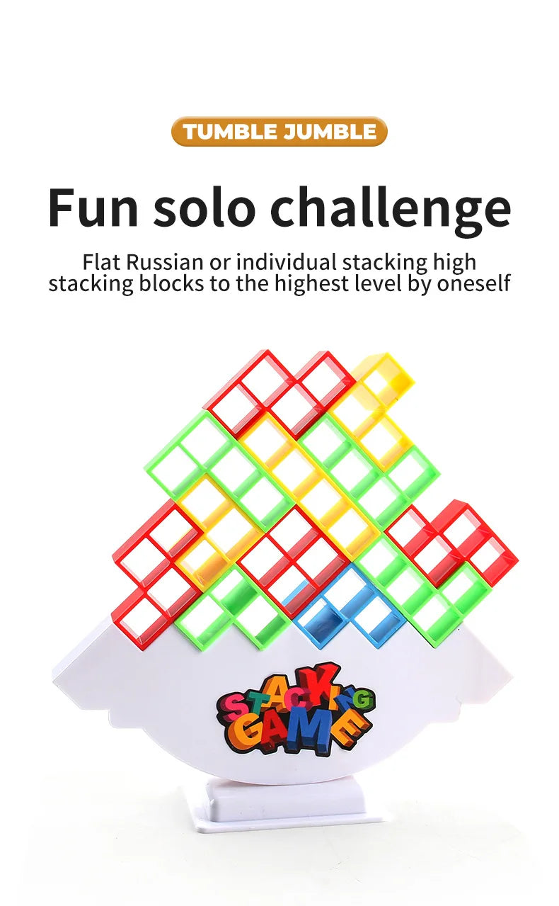 16-64PCS Building Block Brick Toy Balance Stacked Tetra Tower Game Swing High Russian Building Blocks Kid Desktop Party Toys