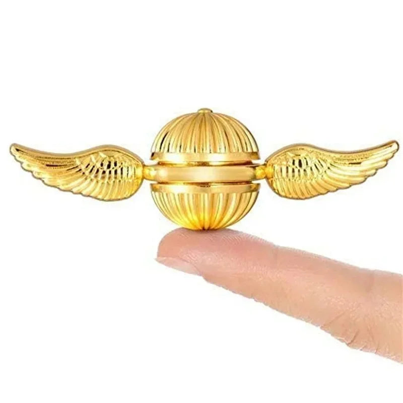 Golden Snitch Fidget Fingertip Gyro Magic Toys with Wings Relief Stress Metal Fidget Spinners Cupid Hand Spinners Rainbow