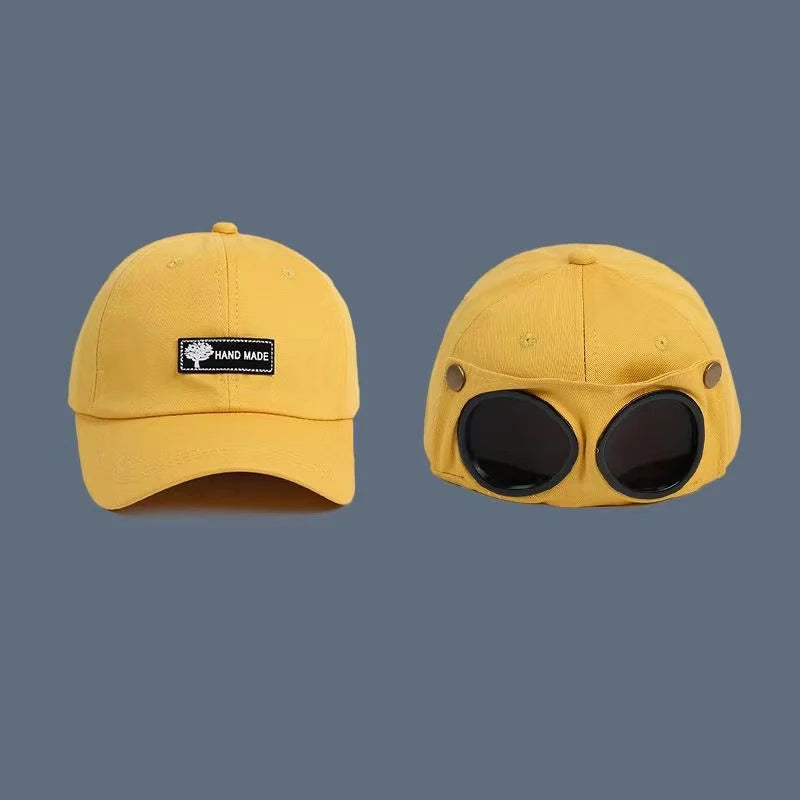 2024 New Fashion Aviator Hat Summer Personality Glasses Baseball Cap Female Unisex Sunglasses Male Cap Baseballcap Boys Cap