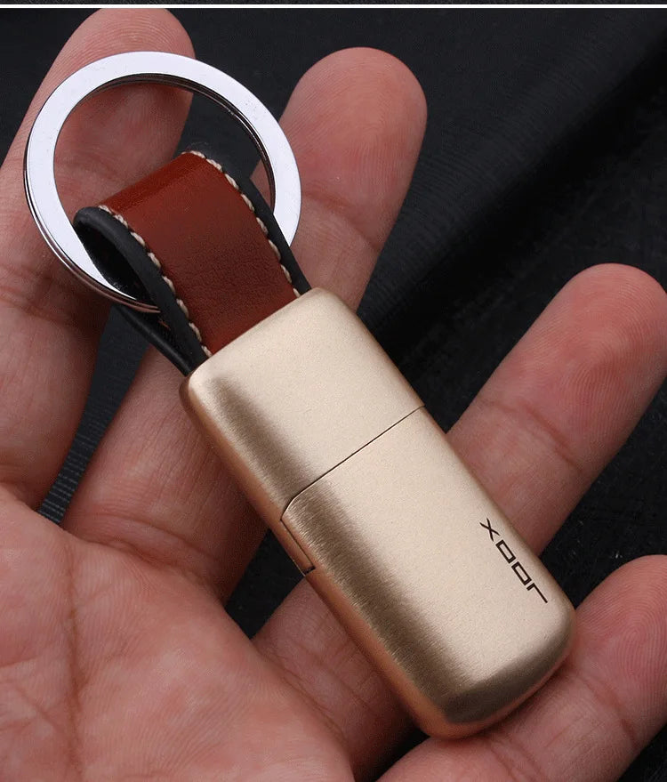 Brand New Mini Keychain Lighter Grinding Wheel Flint Butane Gas Cigarette Lighter Leather Pendant Cigarette Lighter Men Gadgets