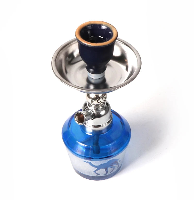 New Mini Glass Shisha Set With 1 Hose Ceramics Bowl Portable Narguile Sheesha Chicha Hookah Set Small Single Hose Shisha Set