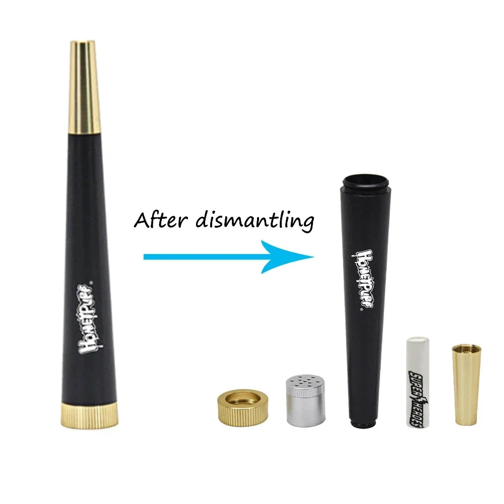 Metal Cone Tobacco Pipe with Activated Carbon Filter Removable Cleaning Dry Burning Grass Herb Smoking Pipes Smoke Accessories