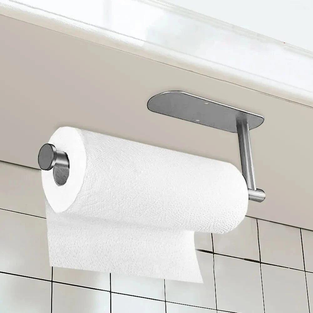 Paper Towel Holder, Multifunctional Storage Rack for Cling Film & Toilet Paper, Kitchen Bathroom