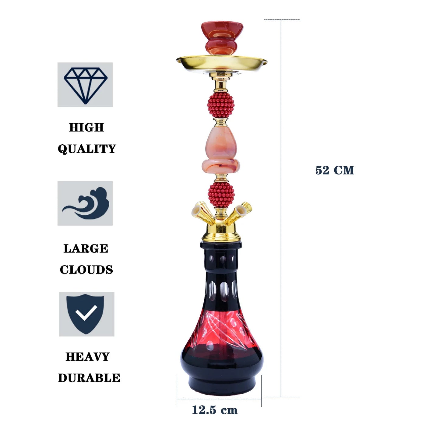 DEJAYA Shisha Pipe Set with 4 Hoses Glass Hookah Pipe Narguile Completo Chicha Cachimba Hooka Smoking Accessories Club Party New