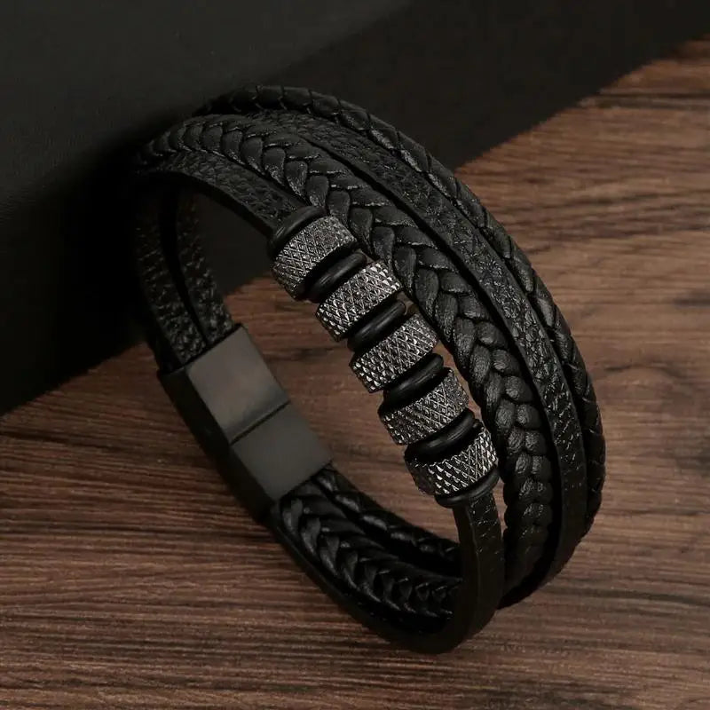 Classic Men's Leather Bracelet New Style Hand-woven Multi-layer Combination Accessory Fashion Man Jewelry Wholesale