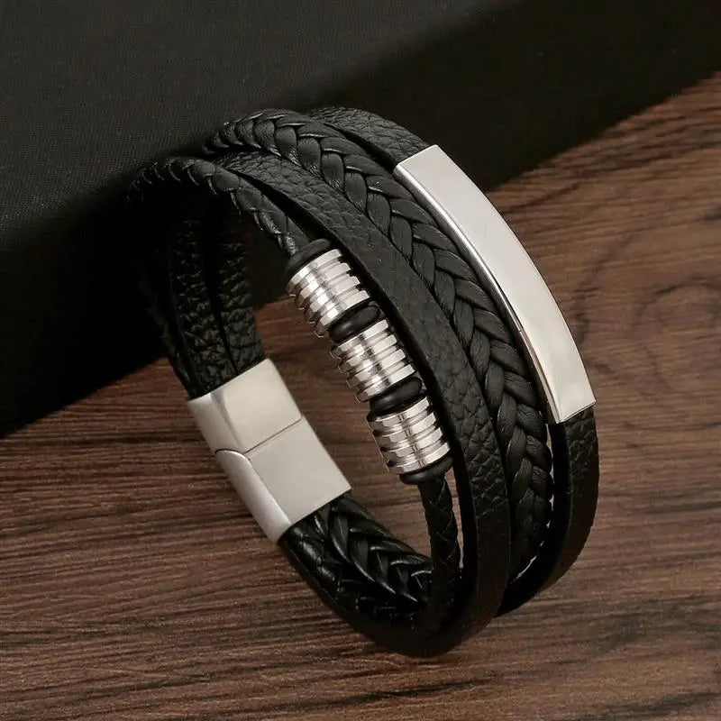 Classic Men's Leather Bracelet New Style Hand-woven Multi-layer Combination Accessory Fashion Man Jewelry Wholesale