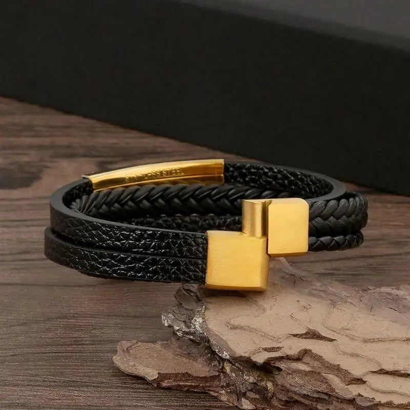 Classic Men's Leather Bracelet New Style Hand-woven Multi-layer Combination Accessory Fashion Man Jewelry Wholesale