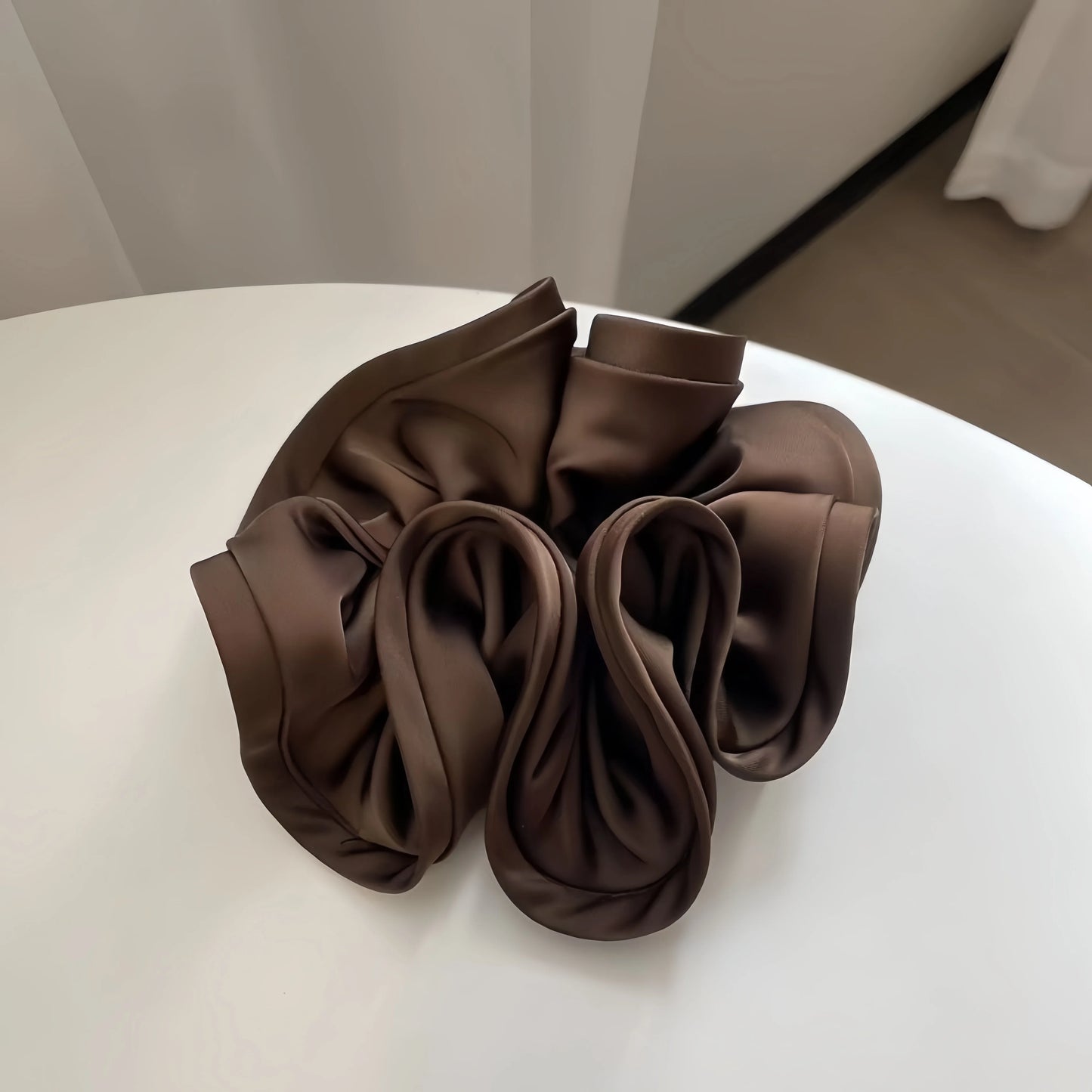 Big Hair Tie Ribbon Scrunchies Satin Elastic Hair Band Bow Women Simple Temperament New Style  Ponytail Hair Accessories