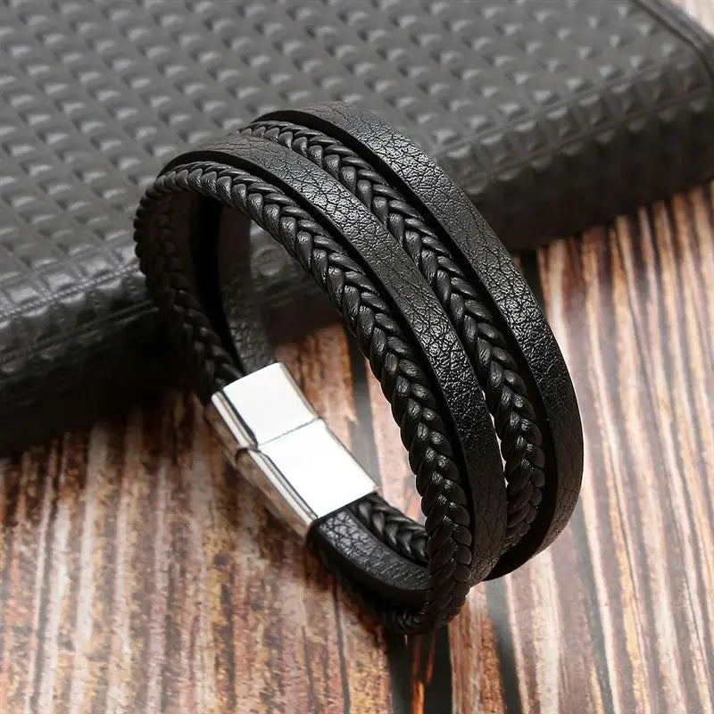 Classic Men's Leather Bracelet New Style Hand-woven Multi-layer Combination Accessory Fashion Man Jewelry Wholesale