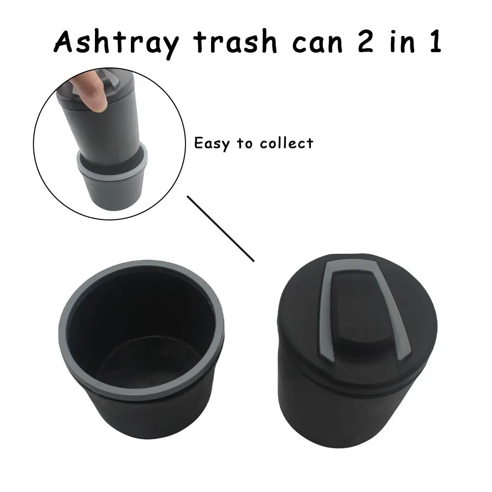 1PC Portable LED Smoke Car Ashtray Cigarette Ash Holder Creative Cup Automatic Light Indicator Ashtray Car Cup Holder Accessory