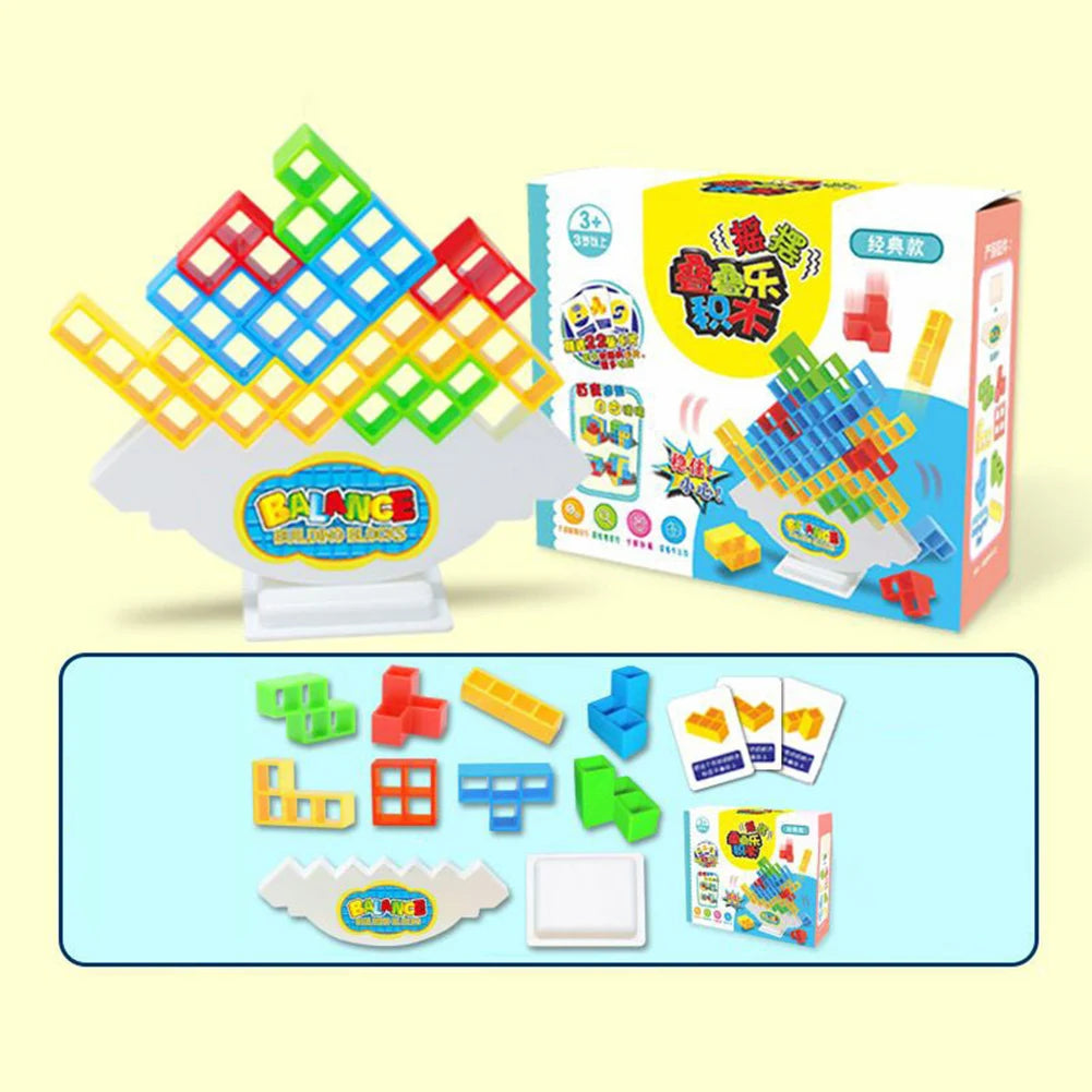 16-64PCS Building Block Brick Toy Balance Stacked Tetra Tower Game Swing High Russian Building Blocks Kid Desktop Party Toys