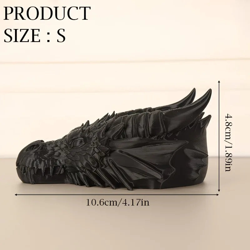 Cool Gothic Dragon Head Desktop Decor, Dark Series Jewelry Storage Organizer, Home Ornament