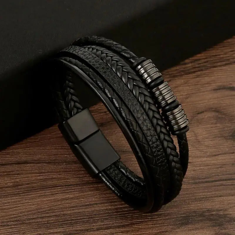 Classic Men's Leather Bracelet New Style Hand-woven Multi-layer Combination Accessory Fashion Man Jewelry Wholesale