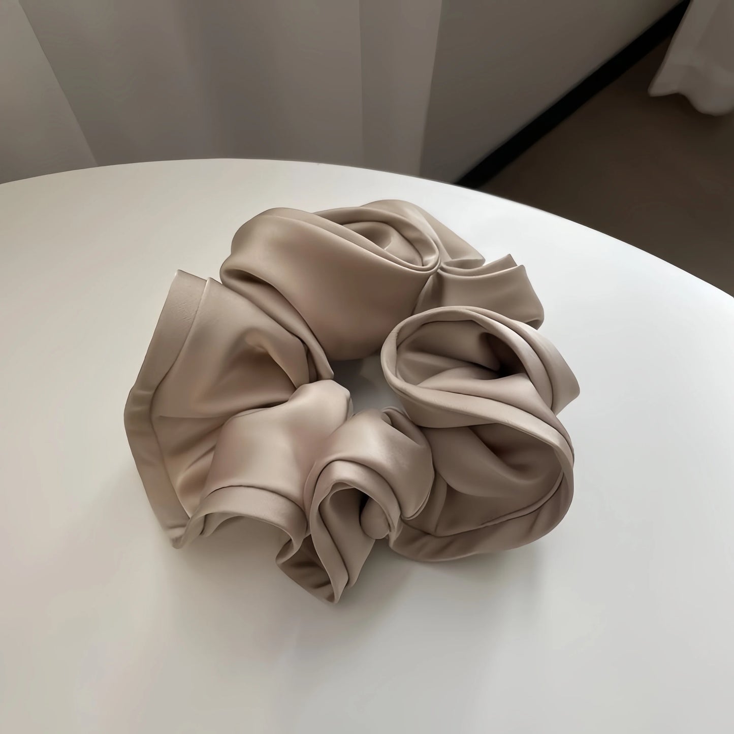 Big Hair Tie Ribbon Scrunchies Satin Elastic Hair Band Bow Women Simple Temperament New Style  Ponytail Hair Accessories