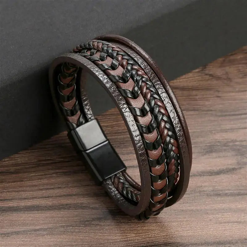 Classic Men's Leather Bracelet New Style Hand-woven Multi-layer Combination Accessory Fashion Man Jewelry Wholesale