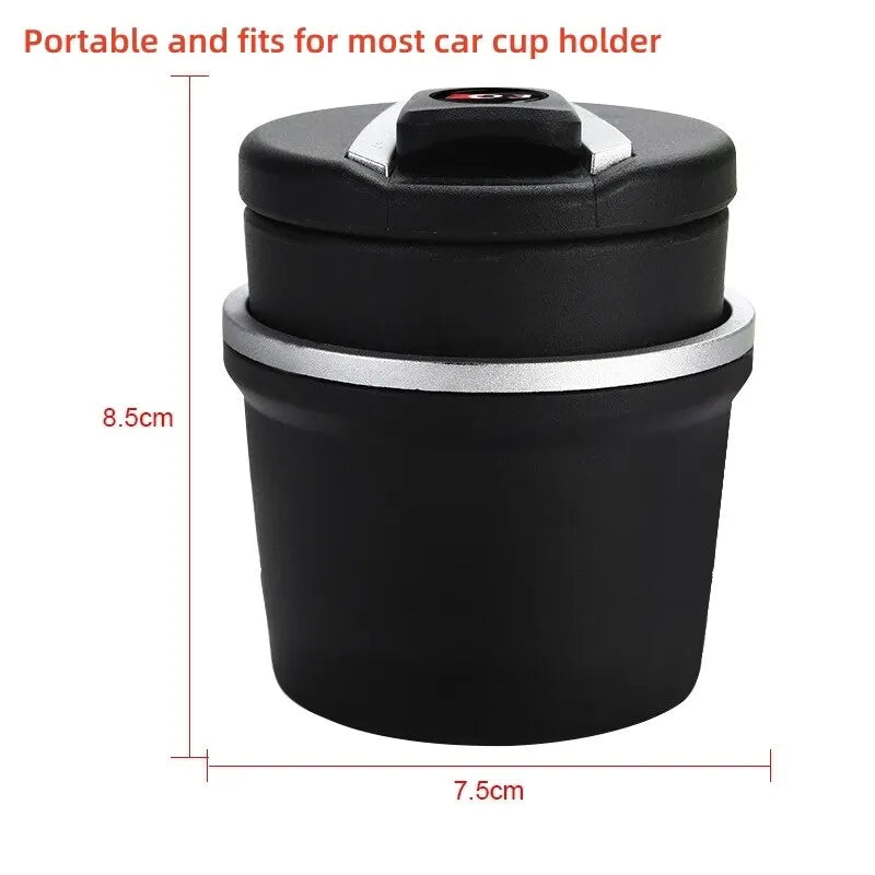 1PC Portable LED Smoke Car Ashtray Cigarette Ash Holder Creative Cup Automatic Light Indicator Ashtray Car Cup Holder Accessory