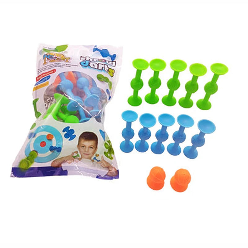 Suction Cup Toy, Soft Throw Darts Set,Building Blocks Pop Sucker Toy,Fidget Toy for Kids,Parent-child Interactive Game