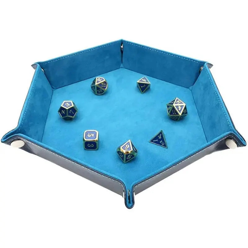 1pc Hexagonal Dice Tray and Miscellaneous Storage Box Board Game Dice Tray Accessories Leather Dice Tower