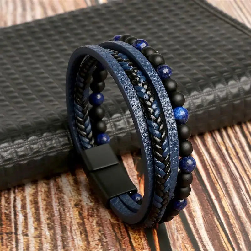 Classic Men's Leather Bracelet New Style Hand-woven Multi-layer Combination Accessory Fashion Man Jewelry Wholesale