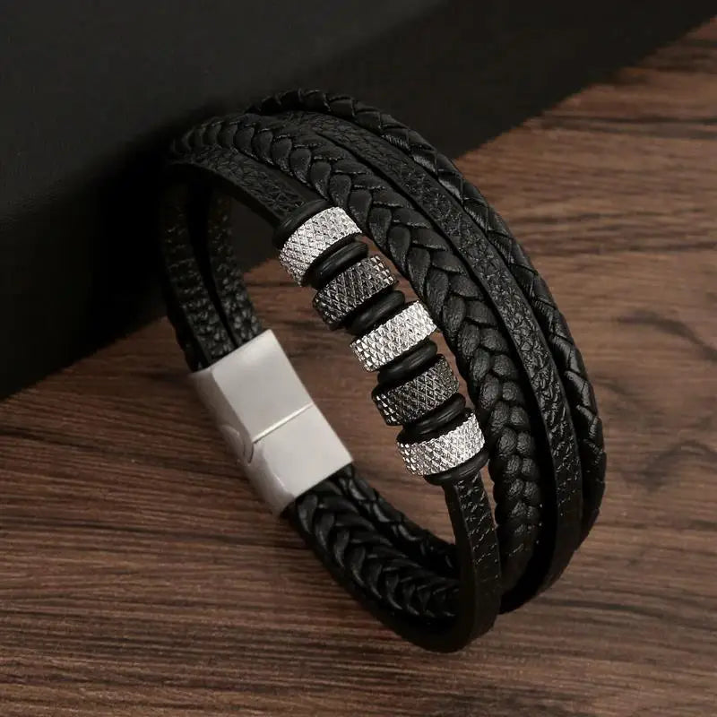 Classic Men's Leather Bracelet New Style Hand-woven Multi-layer Combination Accessory Fashion Man Jewelry Wholesale
