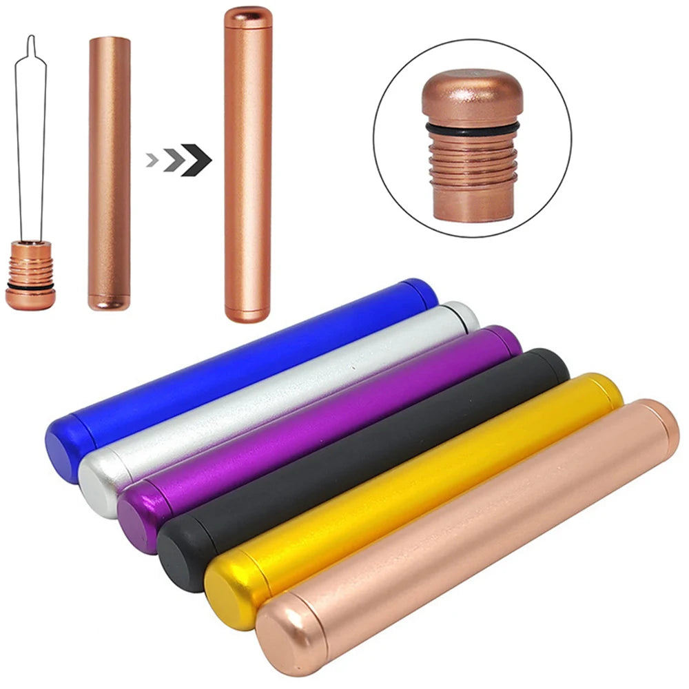 110MM Aluminum Cigar Airtight Container Pre-roll Travel Storage Tube Cone Holder Smell Odor Proof Waterproof Smoking Accessories