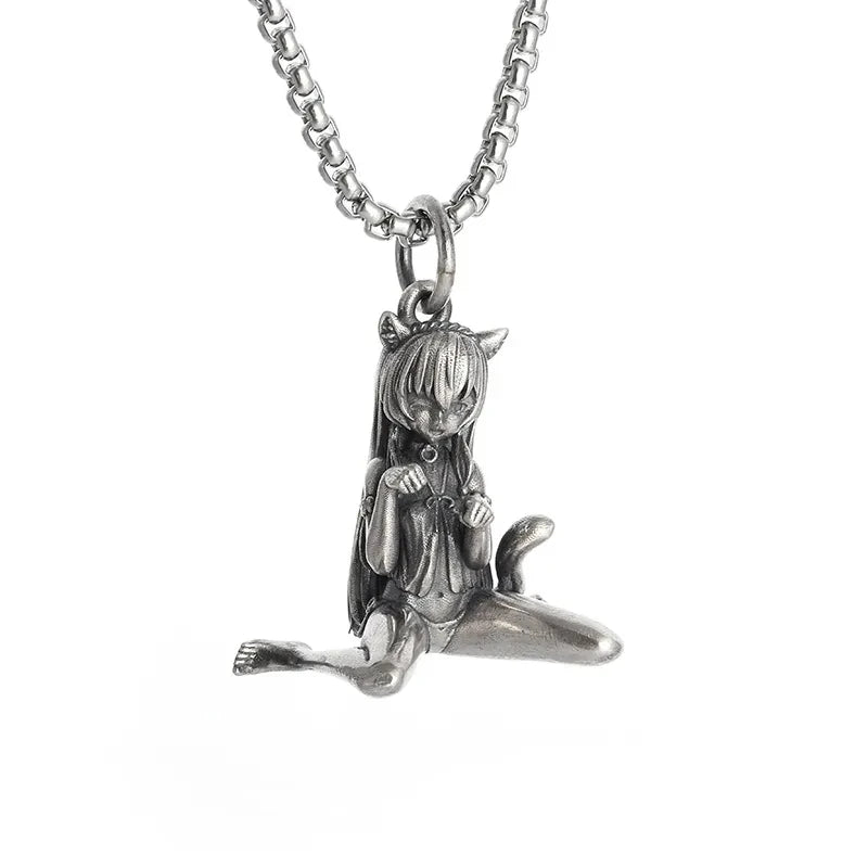 Retro Cute Pet Cat Pendant Necklace Women\\\'s Personalized Clavicle Chain Fashion Jewelry Gift