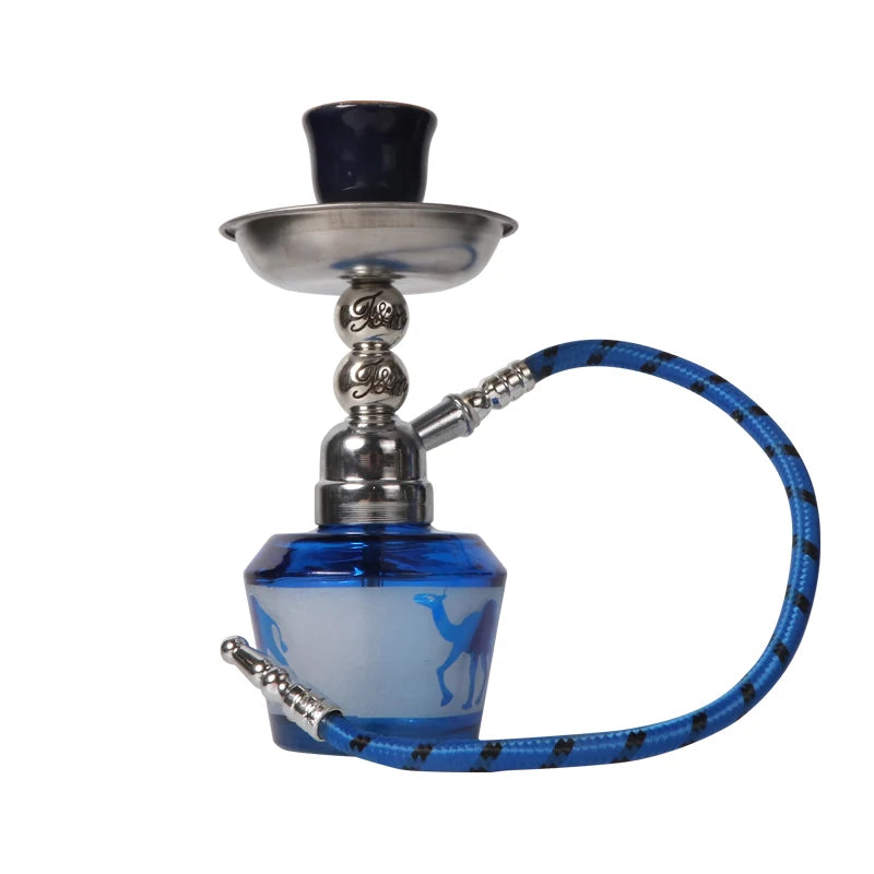 New Mini Glass Shisha Set With 1 Hose Ceramics Bowl Portable Narguile Sheesha Chicha Hookah Set Small Single Hose Shisha Set