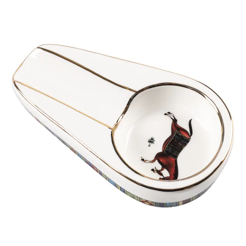 Cigar Ashtray Ceramic Painted Portable Cigar Ashtray Cigar Accessories Smoking Accessories