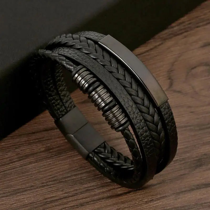 Classic Men's Leather Bracelet New Style Hand-woven Multi-layer Combination Accessory Fashion Man Jewelry Wholesale