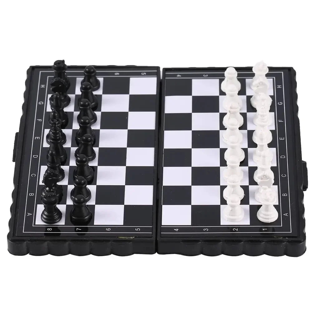 Mini Magnetic  Chess Set  Folding Magnetic Plastic Chessboard Board Game Portable Kid Toy Portable Outdoor