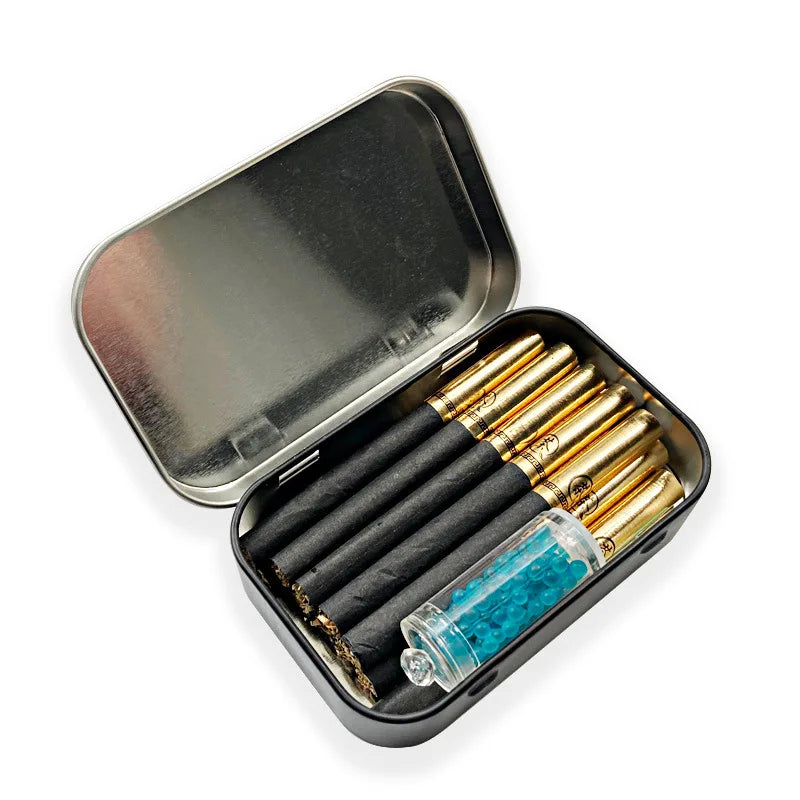 1 Pc Cigarette Case Rectangle Container Tinplate Box Tobacco Storage Smoking Accessories Jewelry Candy Coin Key Organizer