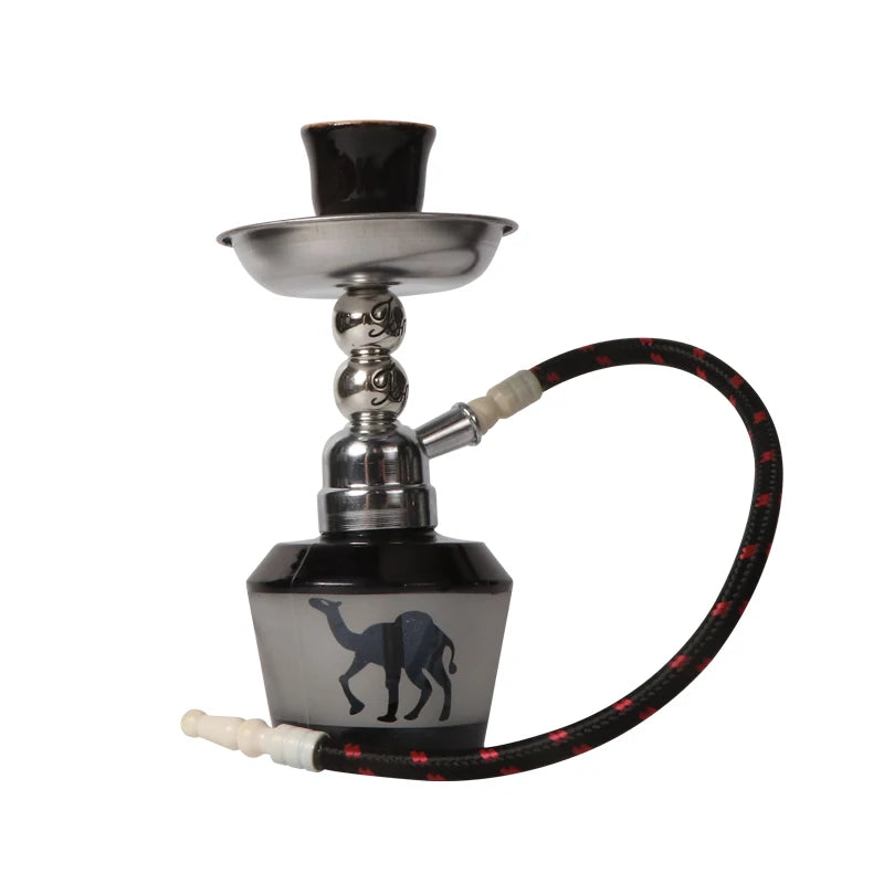 New Mini Glass Shisha Set With 1 Hose Ceramics Bowl Portable Narguile Sheesha Chicha Hookah Set Small Single Hose Shisha Set