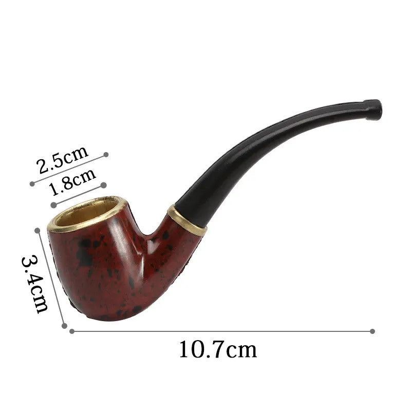 Portable Tobacco Pipe Resin Bent Pipe Cigarette Filter Herb Grinder Handheld Mini Curved Smoke Pipe Beginner Smoking Accessories