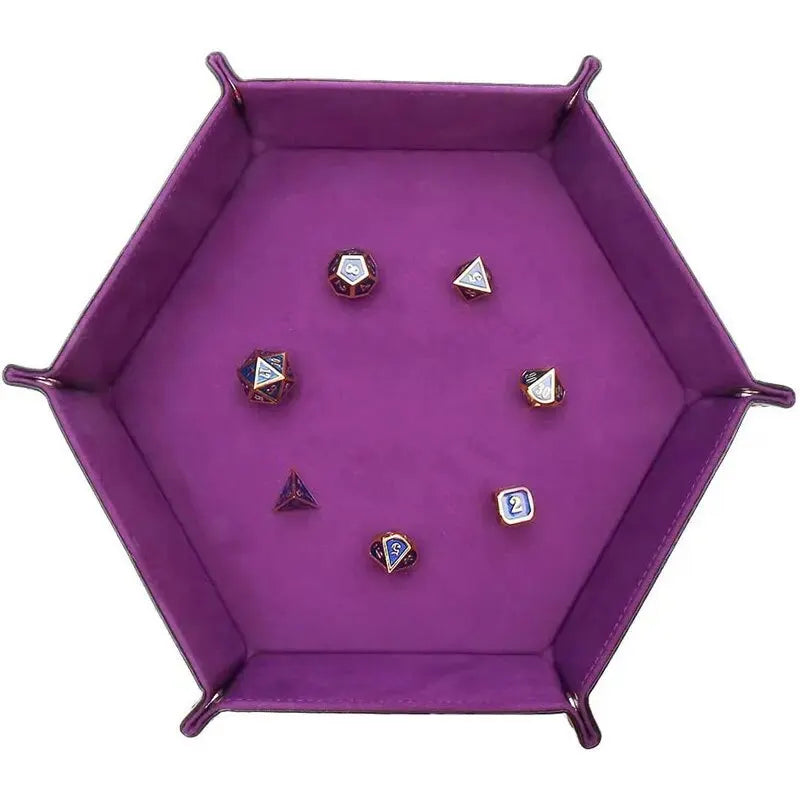 1pc Hexagonal Dice Tray and Miscellaneous Storage Box Board Game Dice Tray Accessories Leather Dice Tower